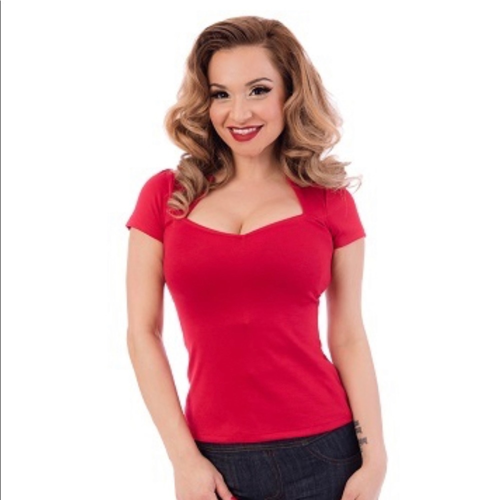 Steady Clothing red Sophia top 2x